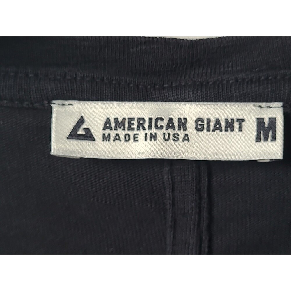 American Giant Shirt Womens Sz M Black Supima Cotton Crew Long Sleeve Top USA - Picture 5 of 8